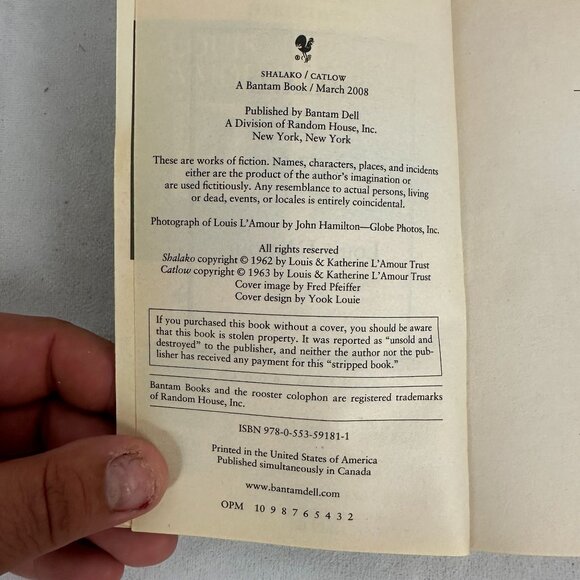 Louis LAmour Shalako & Catlow Special Centennial Edition Paperback - Picture 3 of 3